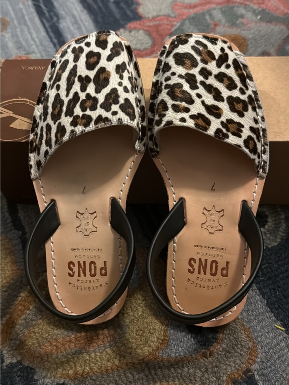Leopard Print Slide Mules with Black Slingback